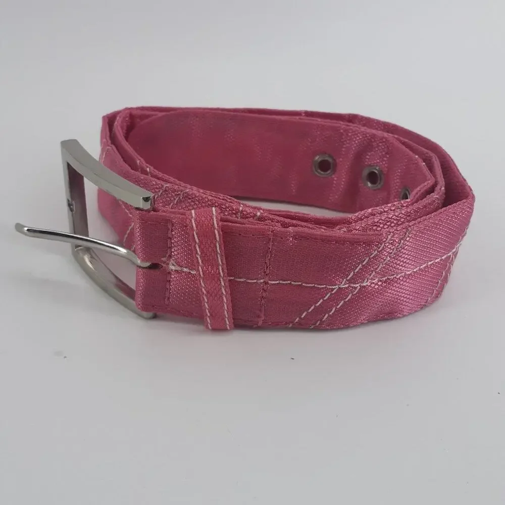 Puma Y2K Pink Quilted Belt Silver Tone Size 37